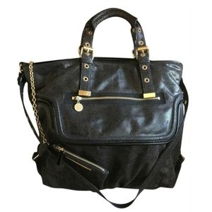 STELLA MCCARTNEY Black Faux Leather Travel Bag